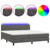 Image de vidaXL Sommier tapissier matelas et LED Gris foncÃ© 160x200 cm Velours