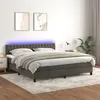 Image de vidaXL Sommier à lattes de lit avec matelas LED Gris foncé 180x200 cm