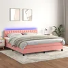 Image de vidaXL Sommier à lattes de lit avec matelas et LED Rose 180x200 cm