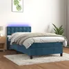 Image de vidaXL Sommier à lattes de lit avec matelas et LED Bleu foncé 90x200cm