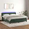 Image de vidaXL Sommier à lattes de lit matelas et LED Vert foncé 160x200 cm