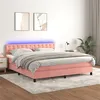 Image de vidaXL Sommier à lattes de lit avec matelas et LED Rose 180x200 cm