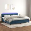 Image de vidaXL Sommier à lattes de lit matelas et LED Bleu foncé 200x200 cm3134667