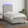 Image de vidaXL Sommier à lattes de lit avec matelas et LED Gris clair 90x190cm