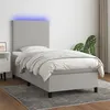 Image de vidaXL Sommier à lattes de lit et matelas et LED Gris clair 100x200 cm