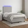 Image de vidaXL Sommier à lattes de lit et matelas et LED Gris clair 120x200 cm3134701