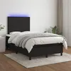 Image de vidaXL Sommier à lattes de lit et matelas et LED Noir 120x200 cm Tissu
