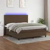 Image de vidaXL Sommier à lattes de lit et matelas LED Marron foncé 160x200 cm