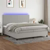 Image de vidaXL Sommier à lattes de lit et matelas et LED Gris clair 200x200 cm3134741