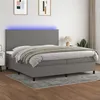 Image de vidaXL Sommier à lattes de lit et matelas et LED Gris foncé 200x200 cm