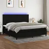 Image de vidaXL Sommier à lattes de lit et matelas et LED Noir 200x200 cm Tissu3134743