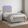 Image de vidaXL Sommier à lattes de lit et matelas et LED Gris clair 120x200 cm