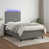Image de vidaXL Sommier à lattes de lit et matelas et LED Gris foncé 120x200 cm