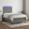 Image de vidaXL Sommier tapissier et matelas et LED Gris foncÃ© 120x200 cm Tissu