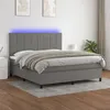 Image de vidaXL Sommier à lattes de lit et matelas et LED Gris foncé 160x200 cm