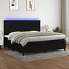 Image de vidaXL Vidaxl Sommier Tapissier Et Matelas Et Led Noir 200x200 Cm Tissu