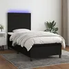 Image de vidaXL Sommier à lattes de lit avec matelas et LED Noir 90x190cm Tissu