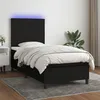 Image de vidaXL Sommier tapissier avec matelas et LED Noir 90x190 cm Tissu