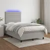 Image de vidaXL Sommier à lattes de lit et matelas et LED Gris clair 120x200 cm