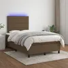 Image de vidaXL Sommier à lattes de lit matelas et LED Marron foncé 120x200 cm