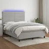 Image de vidaXL Sommier à lattes de lit et matelas et LED Gris clair 140x190 cm3134949