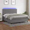 Image de vidaXL Sommier à lattes de lit et matelas et LED Gris foncé 180x200 cm