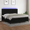 Image de vidaXL Sommier à lattes de lit et matelas et LED Noir 200x200 cm Tissu