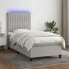 Image de vidaXL Sommier à lattes de lit avec matelas et LED Gris clair 80x200cm