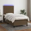 Image de vidaXL Sommier à lattes de lit et matelas et LED Marron foncé 80x200cm