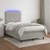 Image de vidaXL Sommier à lattes de lit et matelas et LED Gris clair 120x200 cm