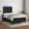 Image de vidaXL Sommier à lattes de lit et matelas et LED Noir 120x200 cm Tissu