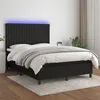 Image de vidaXL Sommier à lattes de lit et matelas et LED Noir 140x200 cm Tissu