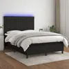 Image de vidaXL Sommier tapissier avec matelas et LED Noir 140x200 cm Tissu
