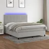 Image de vidaXL Sommier à lattes de lit et matelas et LED Gris clair 160x200 cm