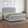 Image de vidaXL Sommier à lattes de lit et matelas et LED Gris clair 180x200 cm