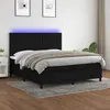 Image de vidaXL Sommier à lattes de lit et matelas et LED Noir 180x200 cm Tissu