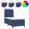 Image de vidaXL Sommier tapissier avec matelas et LED Bleu 80x200cm Tissu