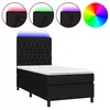 Image de vidaXL Sommier tapissier avec matelas et LED Noir 90x200 cm Tissu