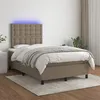 Image de vidaXL Sommier à lattes de lit avec matelas et LED Taupe 120x200 cm
