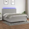 Image de vidaXL Sommier à lattes de lit et matelas et LED Gris clair 160x200 cm