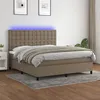 Image de vidaXL Sommier à lattes de lit et matelas et LED Taupe 180x200cm Tissu