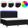 Image de vidaXL Vidaxl Sommier Tapissier Et Matelas Et Led Noir 200x200 Cm Tissu