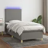 Image de vidaXL Sommier à lattes de lit avec matelas et LED Gris foncé 80x200cm