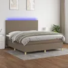 Image de vidaXL Sommier tapissier avec matelas et LED Taupe 180x200 cm Tissu