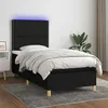 Image de vidaXL Sommier à lattes de lit avec matelas et LED Noir 80x200cm Tissu3135311