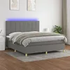 Image de vidaXL Sommier à lattes de lit et matelas et LED Gris foncé 180x200 cm
