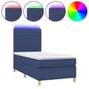 Image de vidaXL Sommier tapissier avec matelas et LED Bleu 80x200cm Tissu