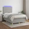 Image de vidaXL Sommier à lattes de lit matelas et LED Gris clair 120x200 cm