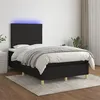 Image de vidaXL Sommier à lattes de lit et matelas et LED Noir 120x200 cm Tissu