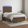 Image de vidaXL Sommier à lattes de lit matelas et LED Marron foncé 120x200 cm3135504